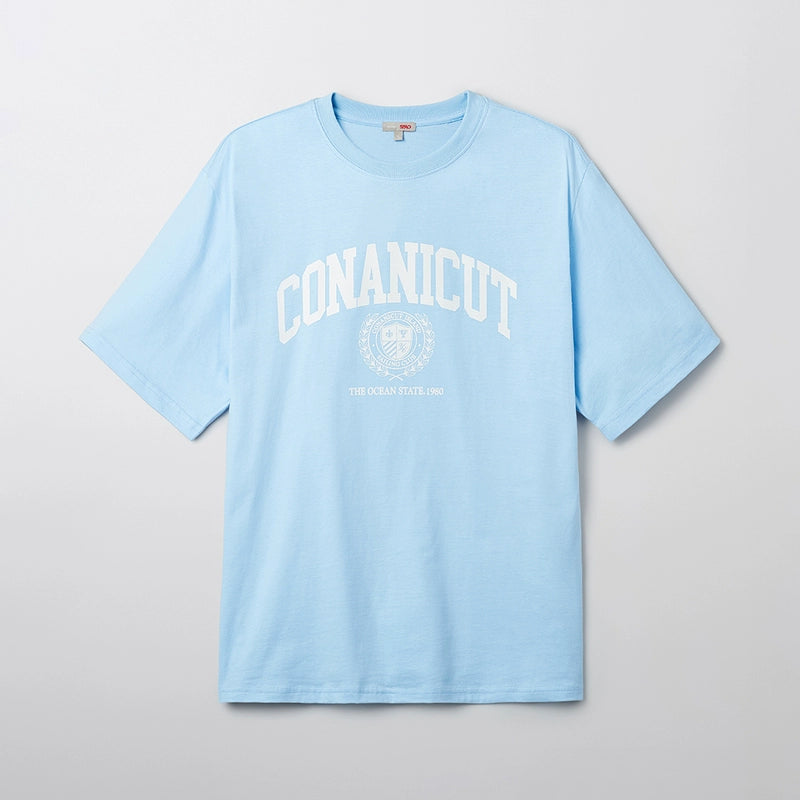 SPAO Korean Style Men's Simple Round Neck Printed T-shirt SPRPF24C51