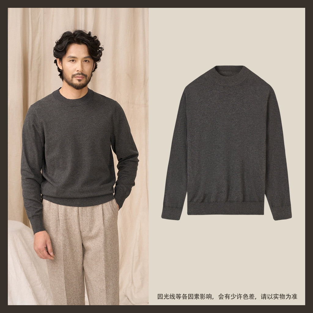 CULTUM Casual Basic Versatile Crew Neck Knitted Bottom Shirt