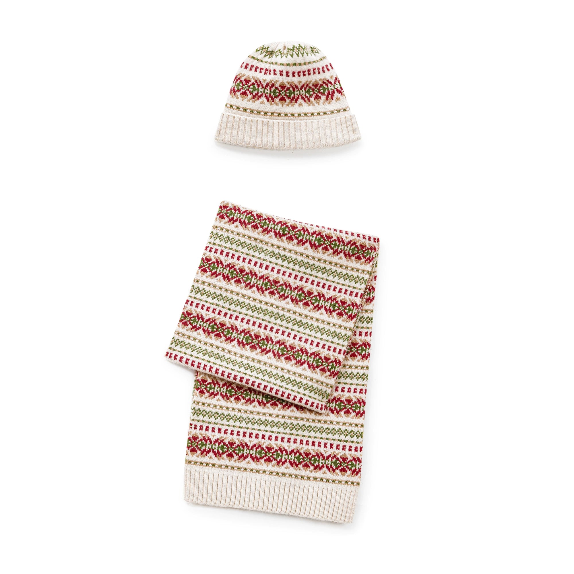 Maden Vintage Scarf Warm Wool Hat Knitted Set