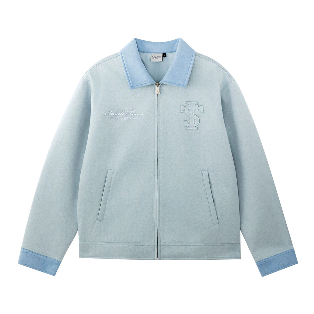 STK Faux Suede Corduroy Spliced Jacket