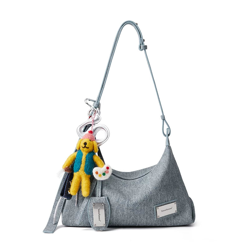 SmoSmos Niche Denim Shoulder Crossbody Armpit Bag