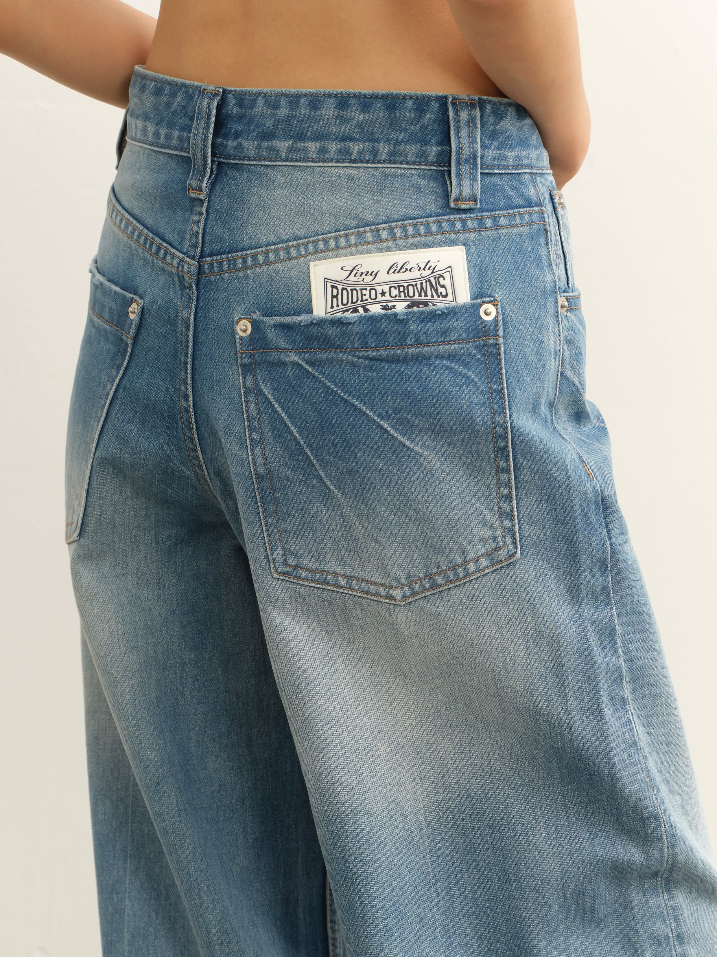 LINY LIBERTY Vintage Heavy Work Old Wide Leg Jeans