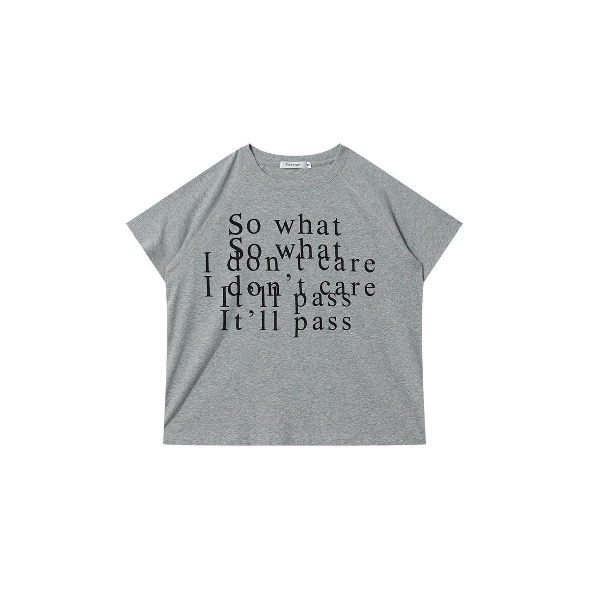 FUNKYFUN Slogan Shoulder Sleeve Loose Tee