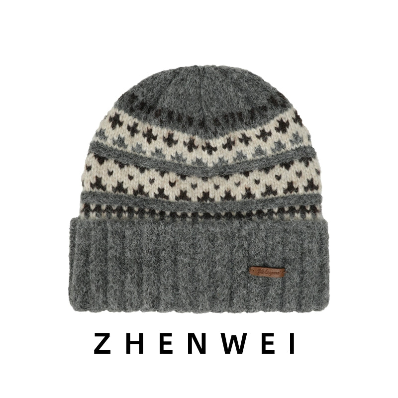 ZHENWEI Big Head Circumference Thick Knitted Hat