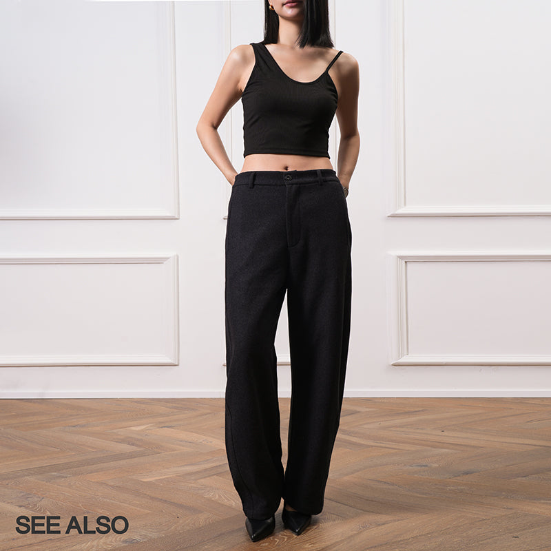 SEE ALSO wool old money scimitar pants 600g thickened Pants
