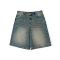 DIMC Retro Washed Yellowed Five-point Jeans