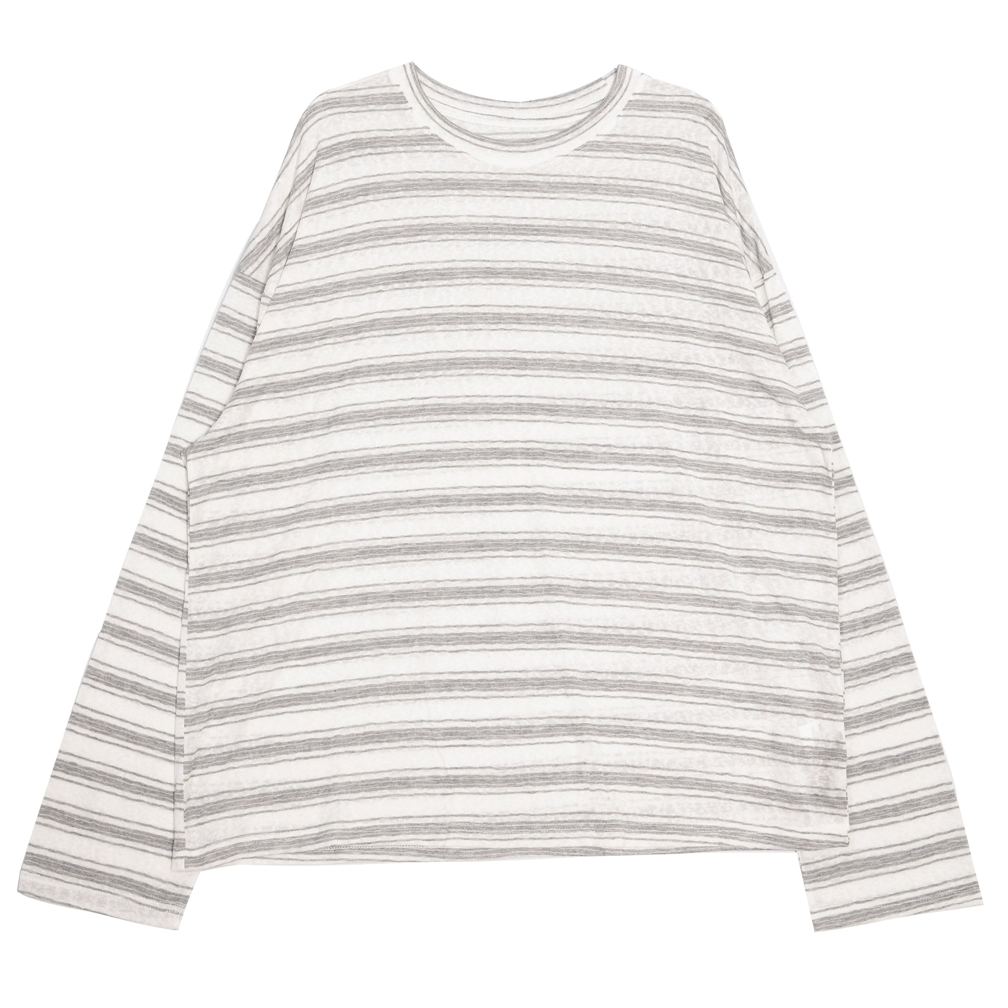 RHOMEHOUSE Lazy Loose Drape Striped Long Sleeve