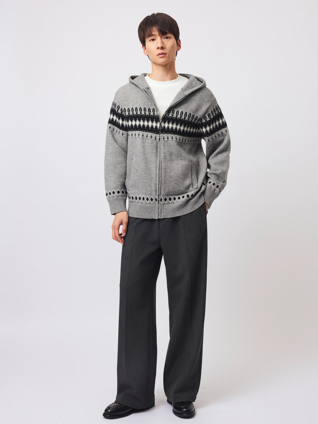 Stay the Night Fair Island Vintage Cashmere Knitted Hooded Sweater