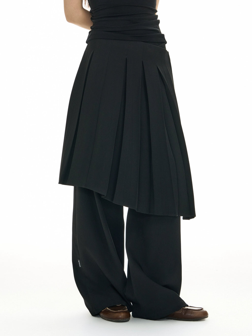 TGNS Stacked Suit Skirt Drape Trousers