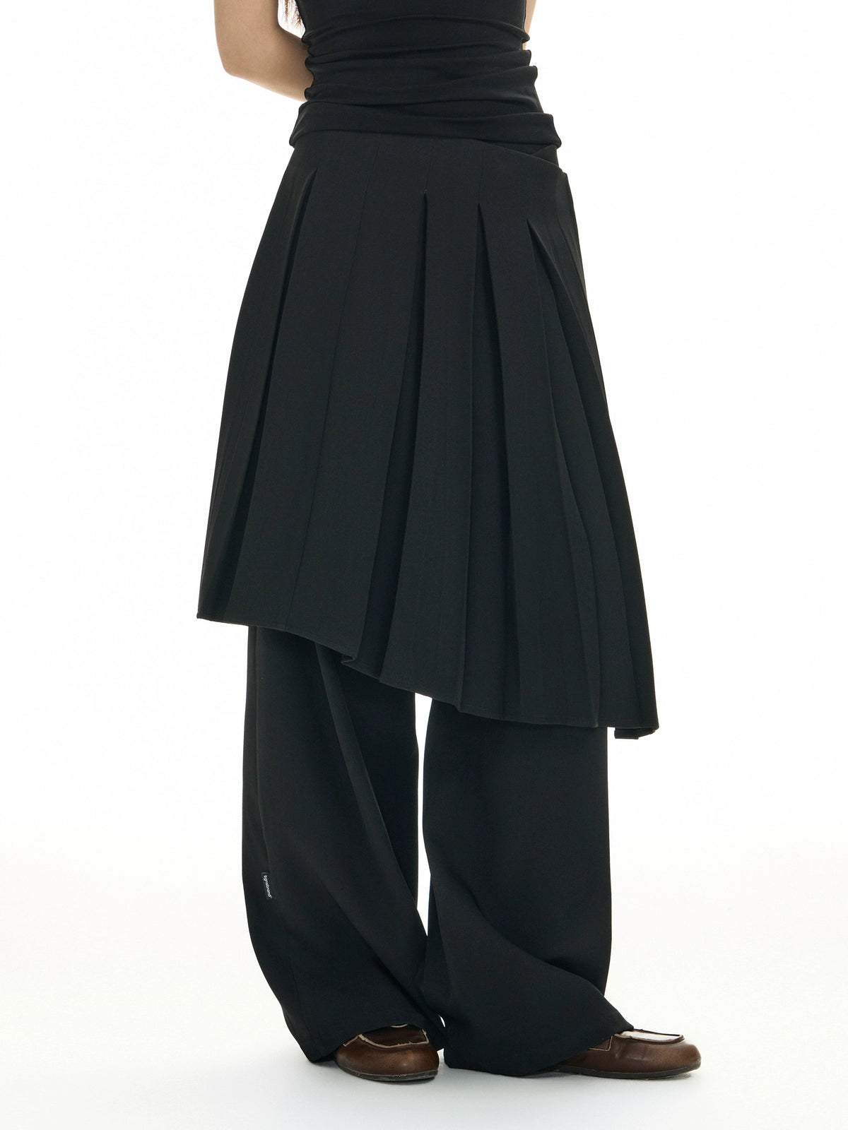 TGNS Stacked Suit Skirt Drape Trousers