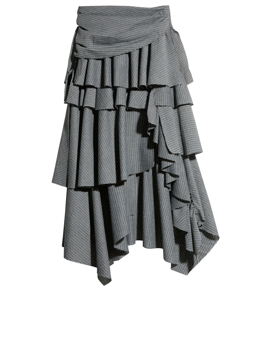 JNYLON Vintage Irregular Striped Split Skirt