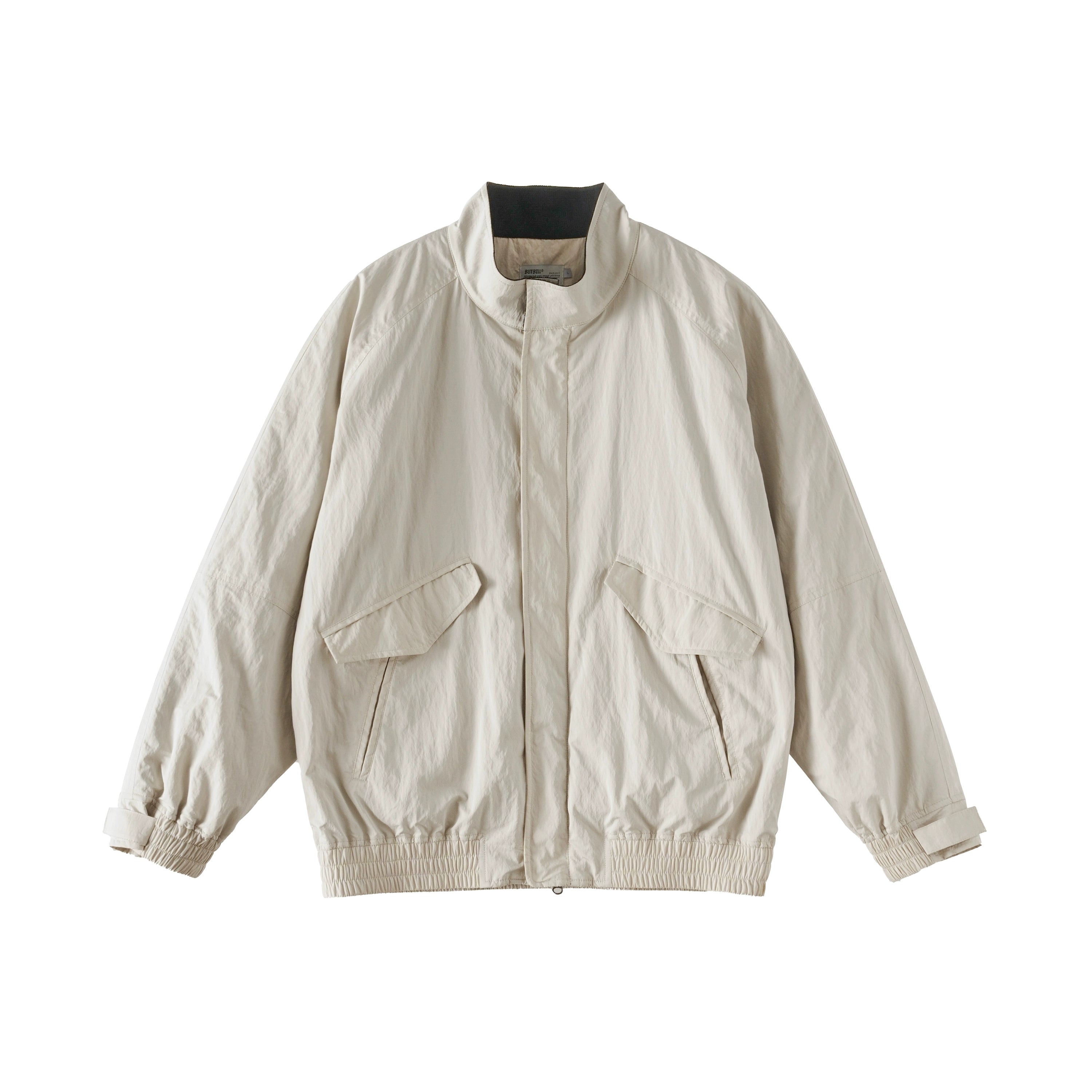 BUTTBILL Plaid Stand-up Collar Diagonal Pocket Retro Cotton Coat