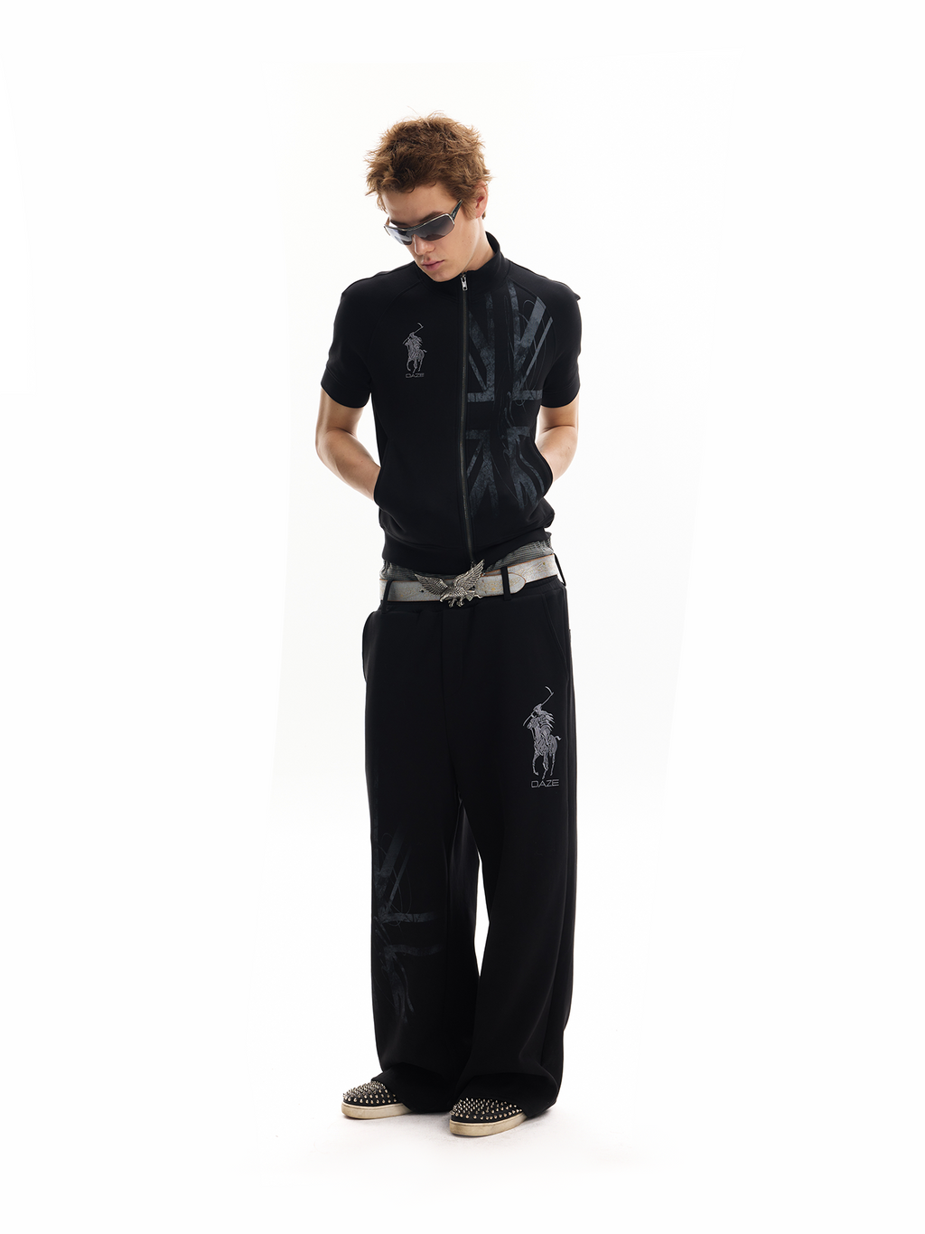 No E Mosen Embroidered Wide-leg Sweatpants