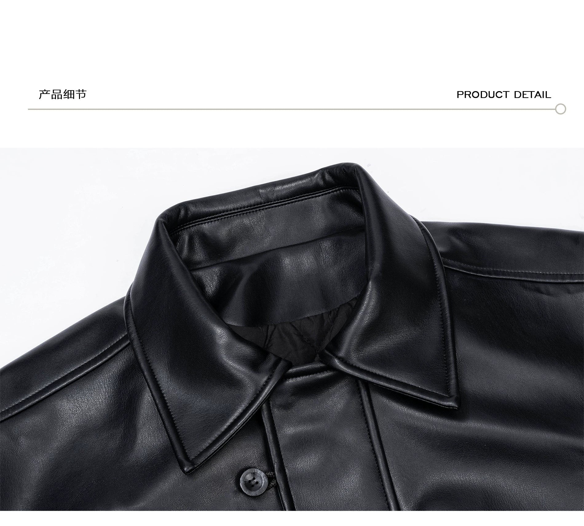 Esaias Vintage Leather Breasted Lapel Cropped Coat