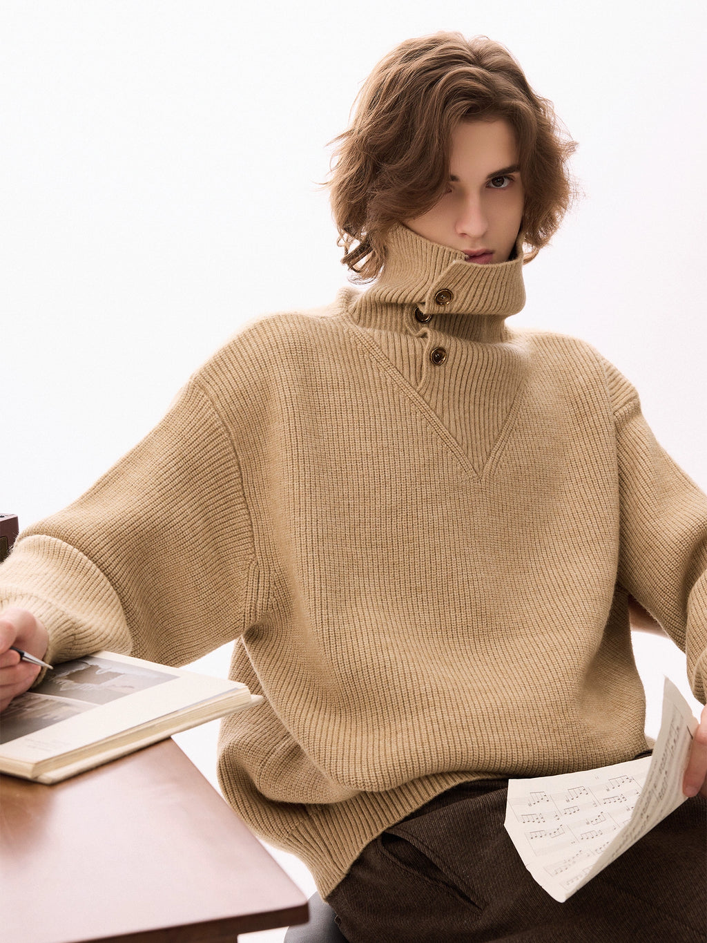 CHOR Chinese Turtleneck Sweater Knitted Sweater