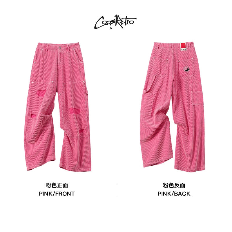 CoosRetro Corduroy Ripped Overalls