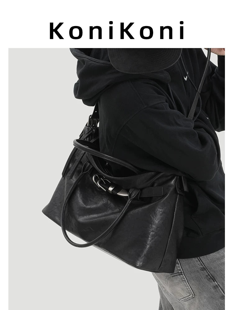 KoniKoni Leather Large Capacity Handbag