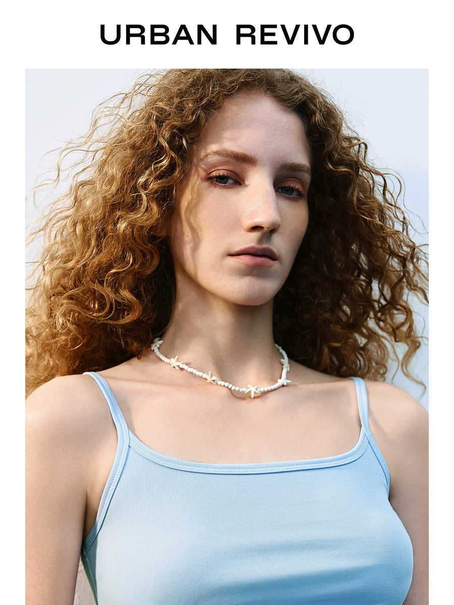 URBAN REVIVO Casual Slim Fit Versatile Crew Neck Sling Vest