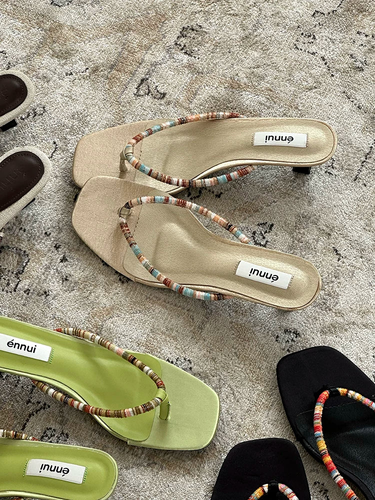 ENNUI Retro Versatile Lazy Low-heeled Sandals