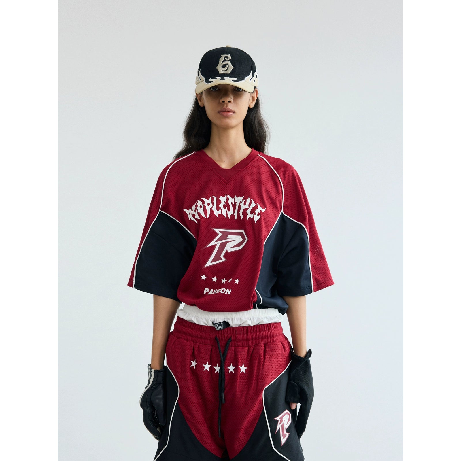 PEOPLESENSE Deconstruction Contrast Splicing Racing Quick Drying Tee