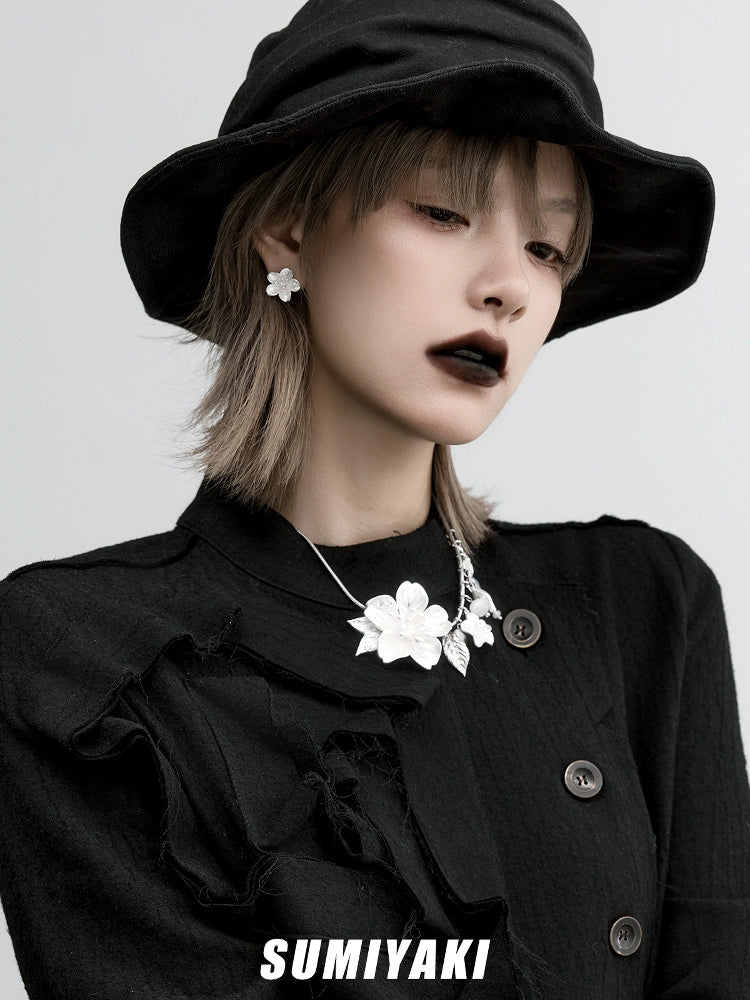 SUMIYAKI Sakura Three-dimensional Flower Earrings