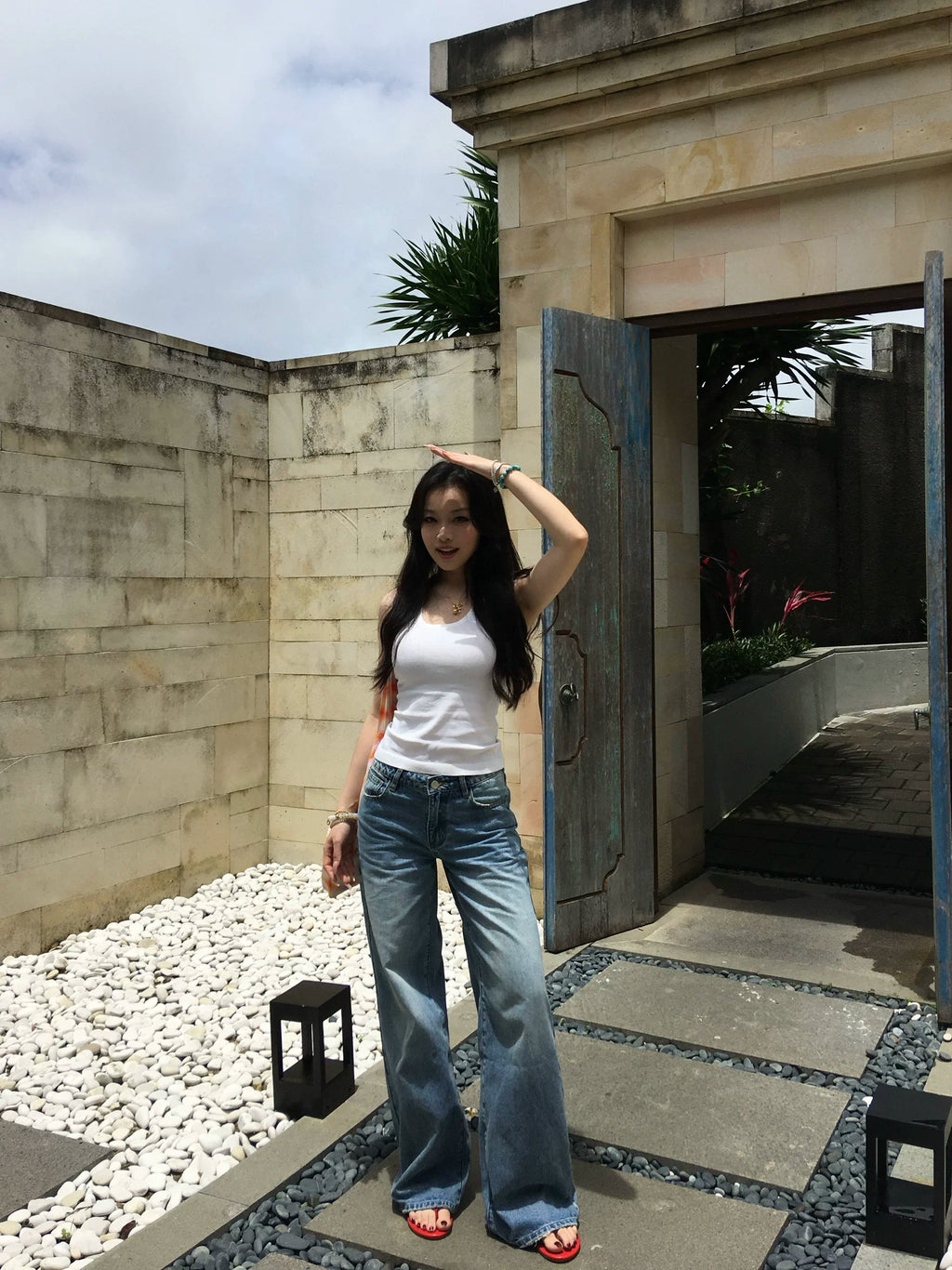 Popchee High Waist Wide Leg Jeans