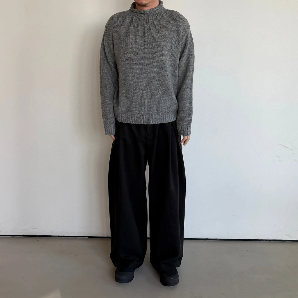 Anniehall Loose Woolen Straight Fleece Thickened Trousers