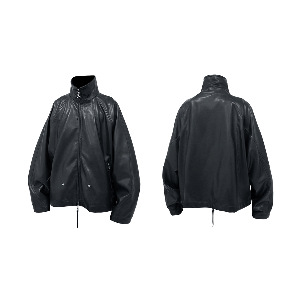 RELABEL Multi-pocket Silhouette Loose Leather Jacket