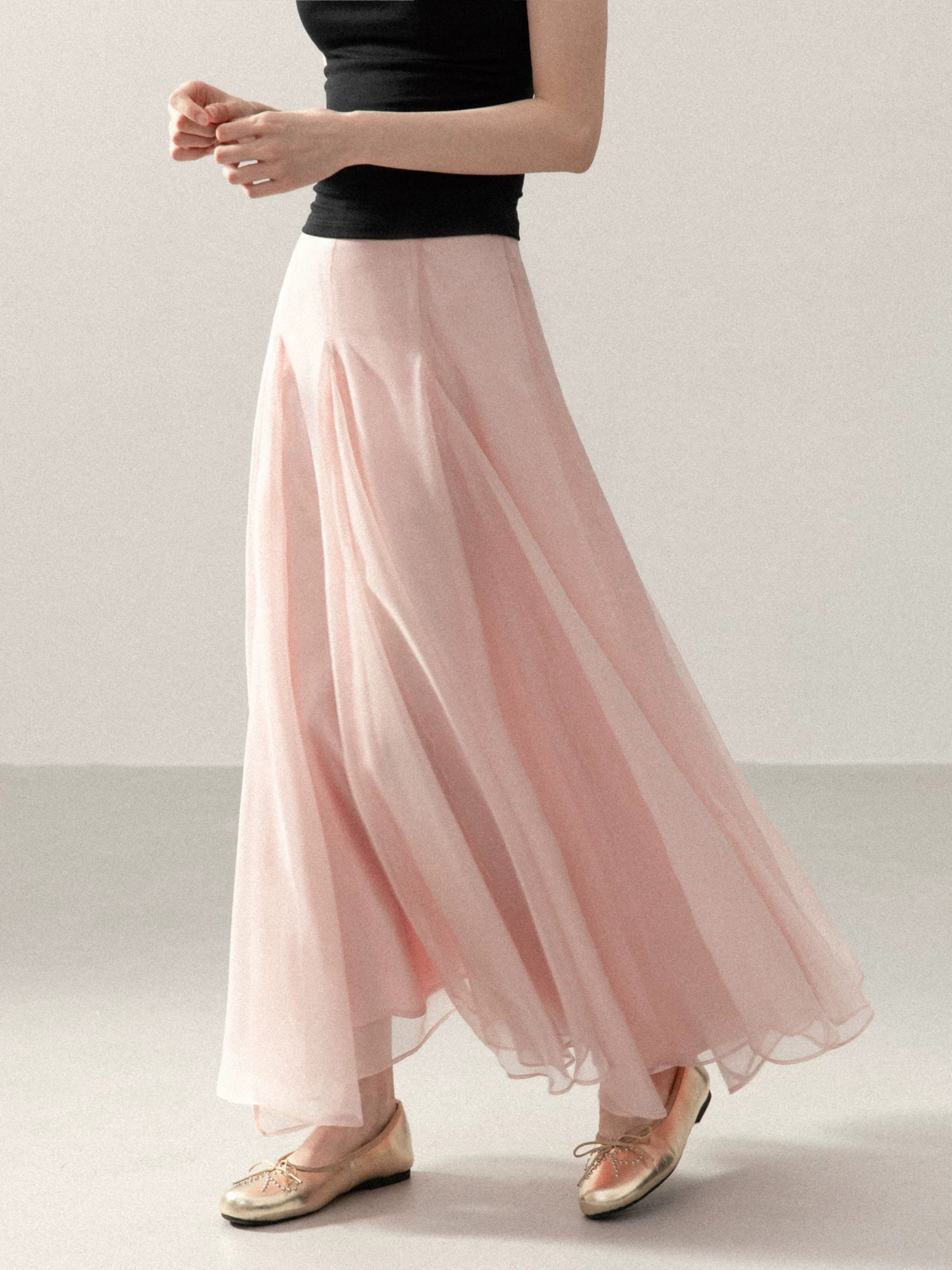 Cantonstory Versatile Mesh High Waist Skirt