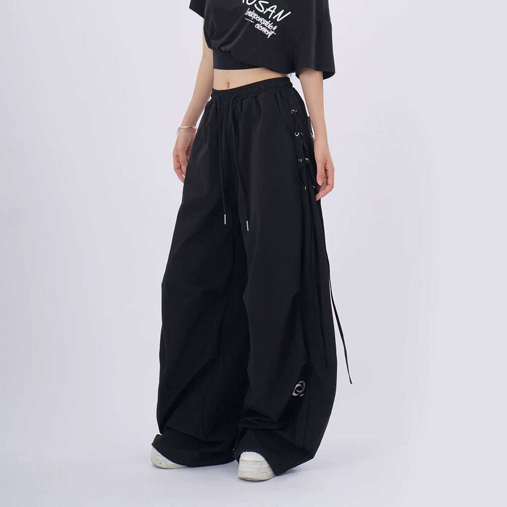 SAMUSAN Wide-leg Loose Drawstring Sweatpants