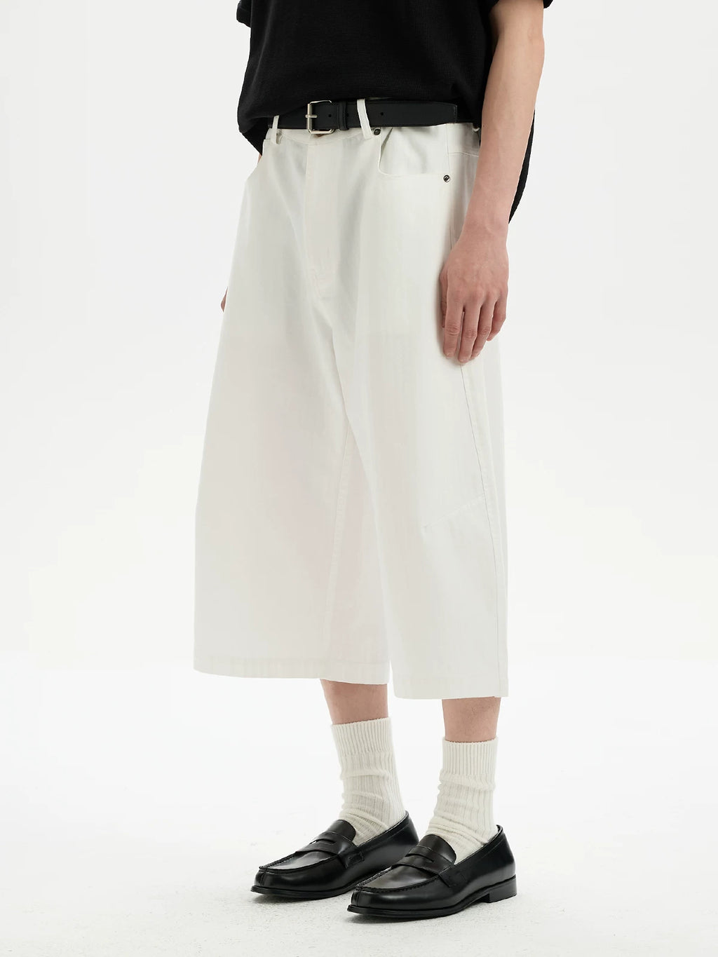 BUTTBILL Simple and Versatile Loose Casual Cropped Pants