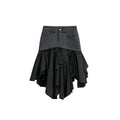JIKOO Spliced Plaid Pleated Skirt