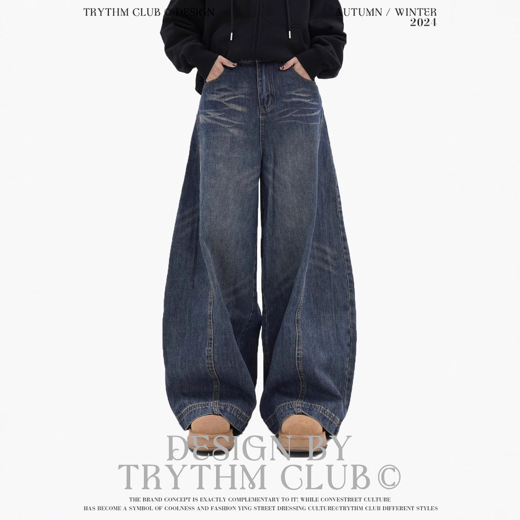 TRYTHMCLUB Wide-leg Baggy Retro Jeans