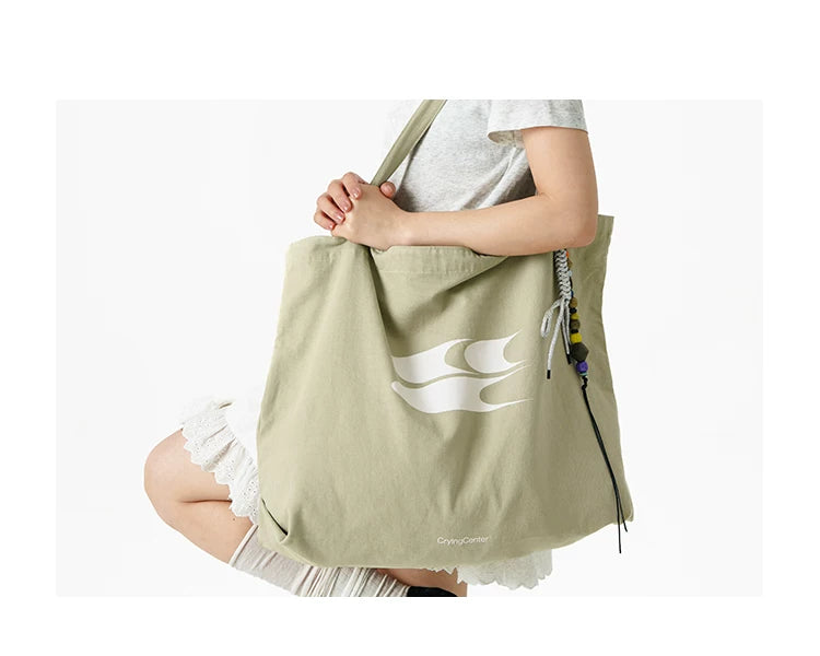 CryingCenter Large Capacity Casual Canvas Bag
