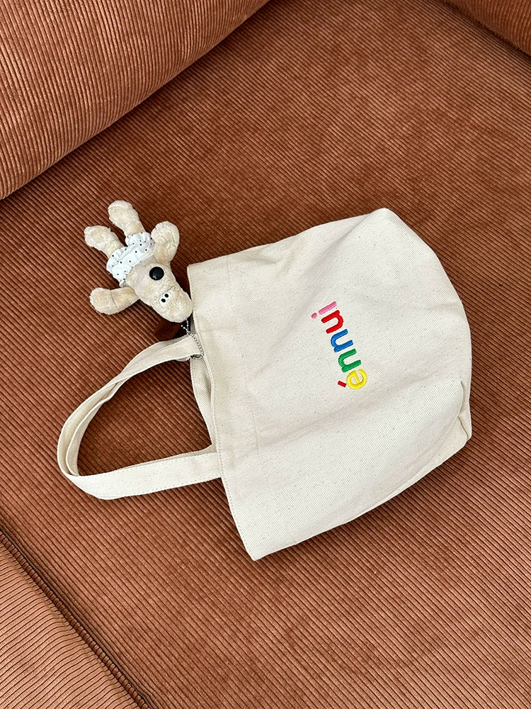 ENNUI Comfortable Embroidered Twill Shoulder Carry Canvas Bag