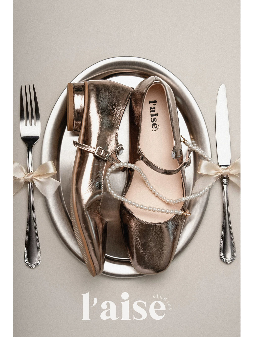 L'aise Pleated Cowhide Comfortable Shoes