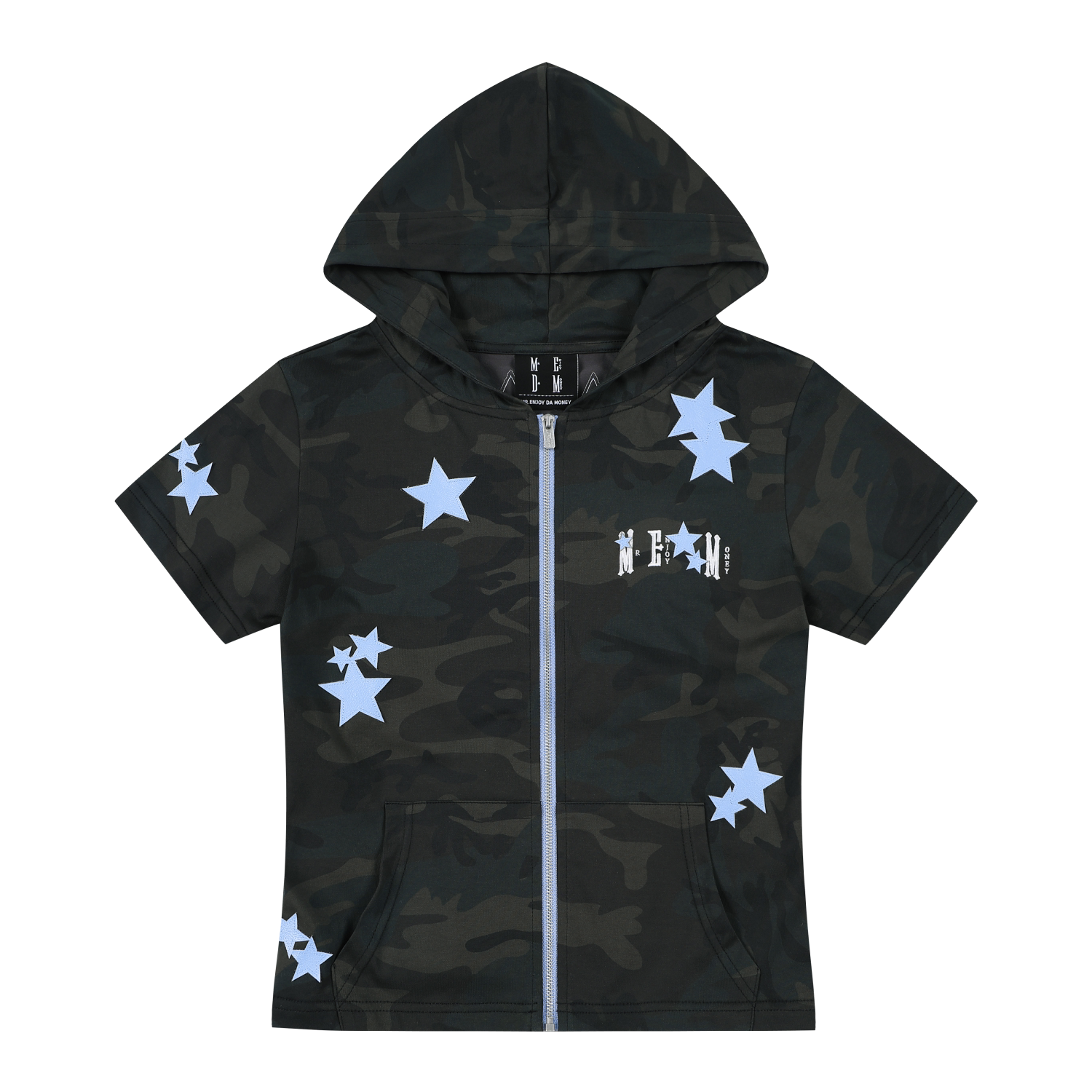 MEDM Camouflage Star Skin Slim-fit Hooded Cardigan