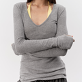 JCAESAR V-neck Long-sleeved Knitted Sweater