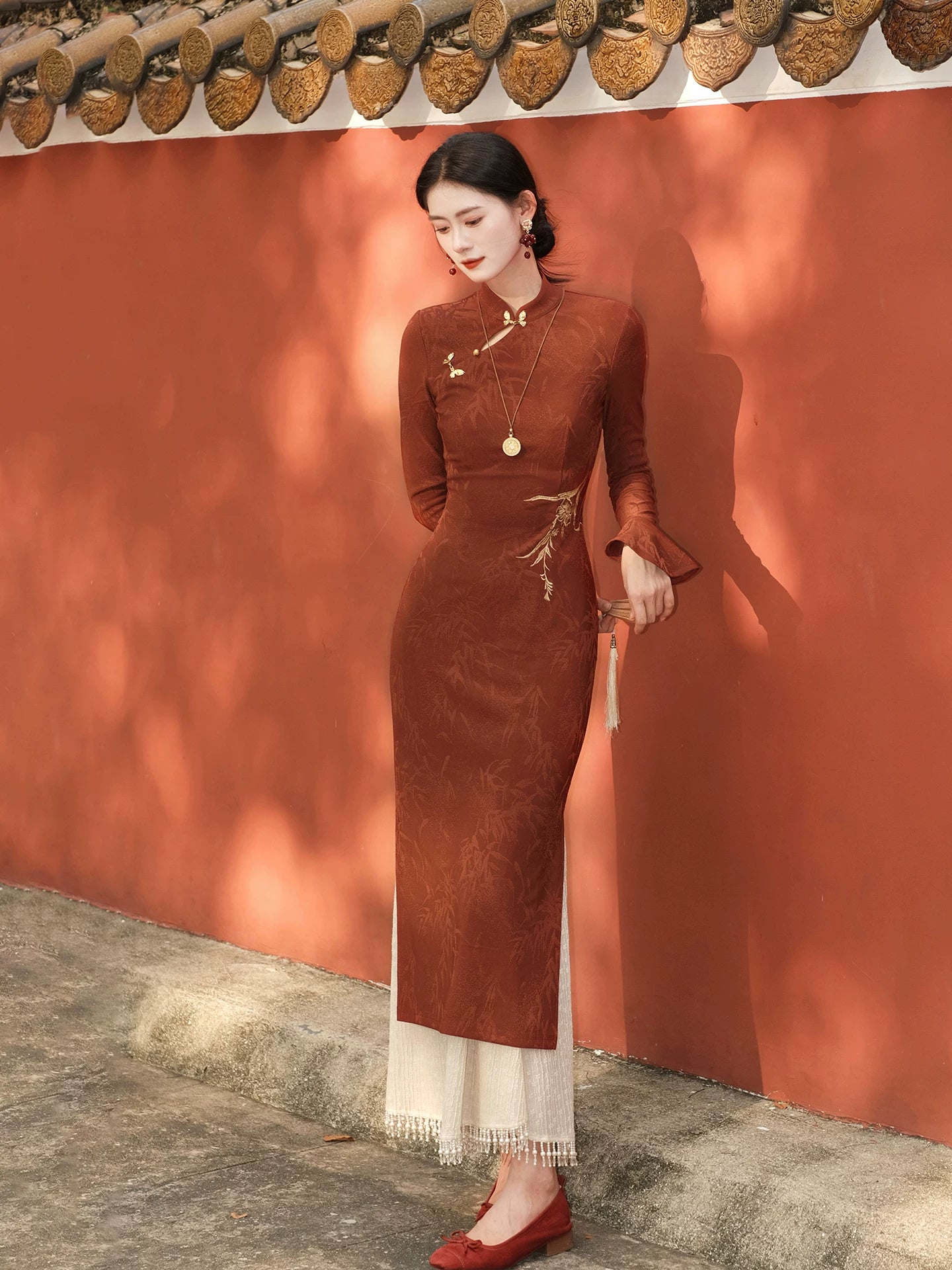 ZIHE Hollow Lace Fringed Dress