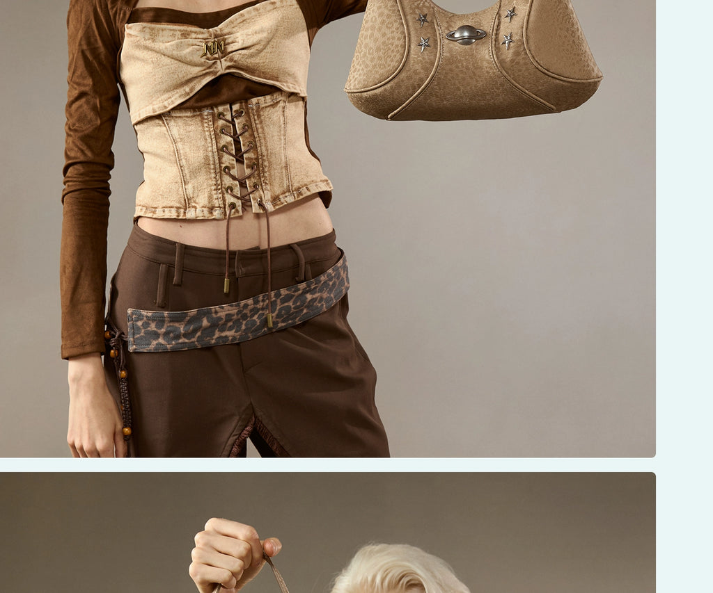 JACD Leopard Print Retro Shoulder Messenger Bag