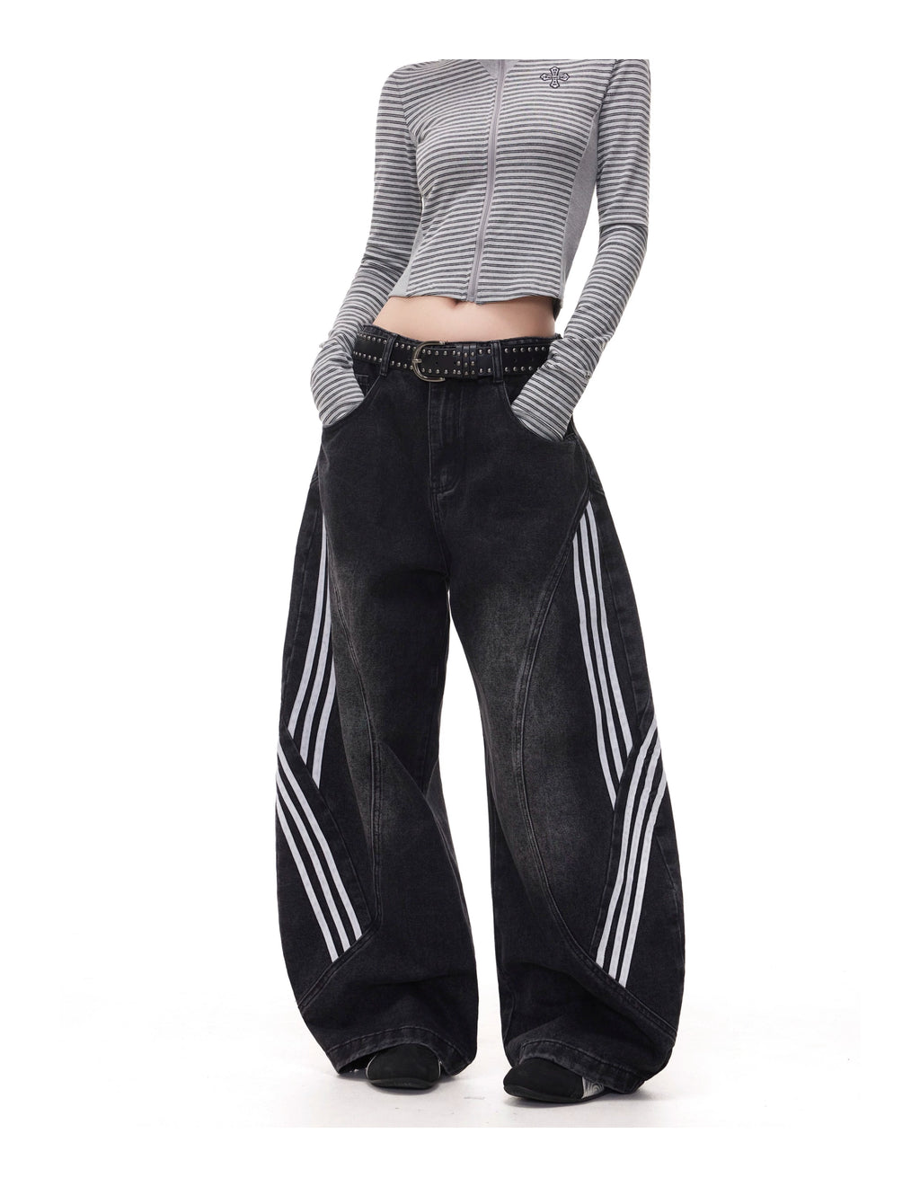 BTSG Vintage Loose Wide-Leg Jeans