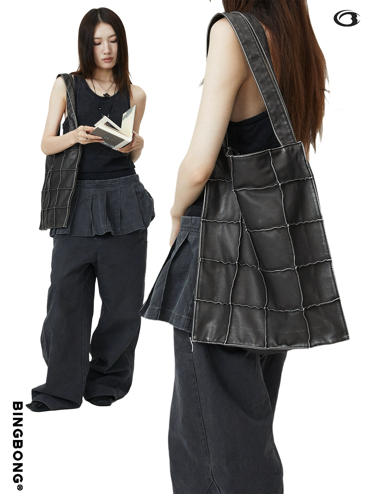 BINGBONG Single Shoulder Retro Portable Large Capacity Tote Bag