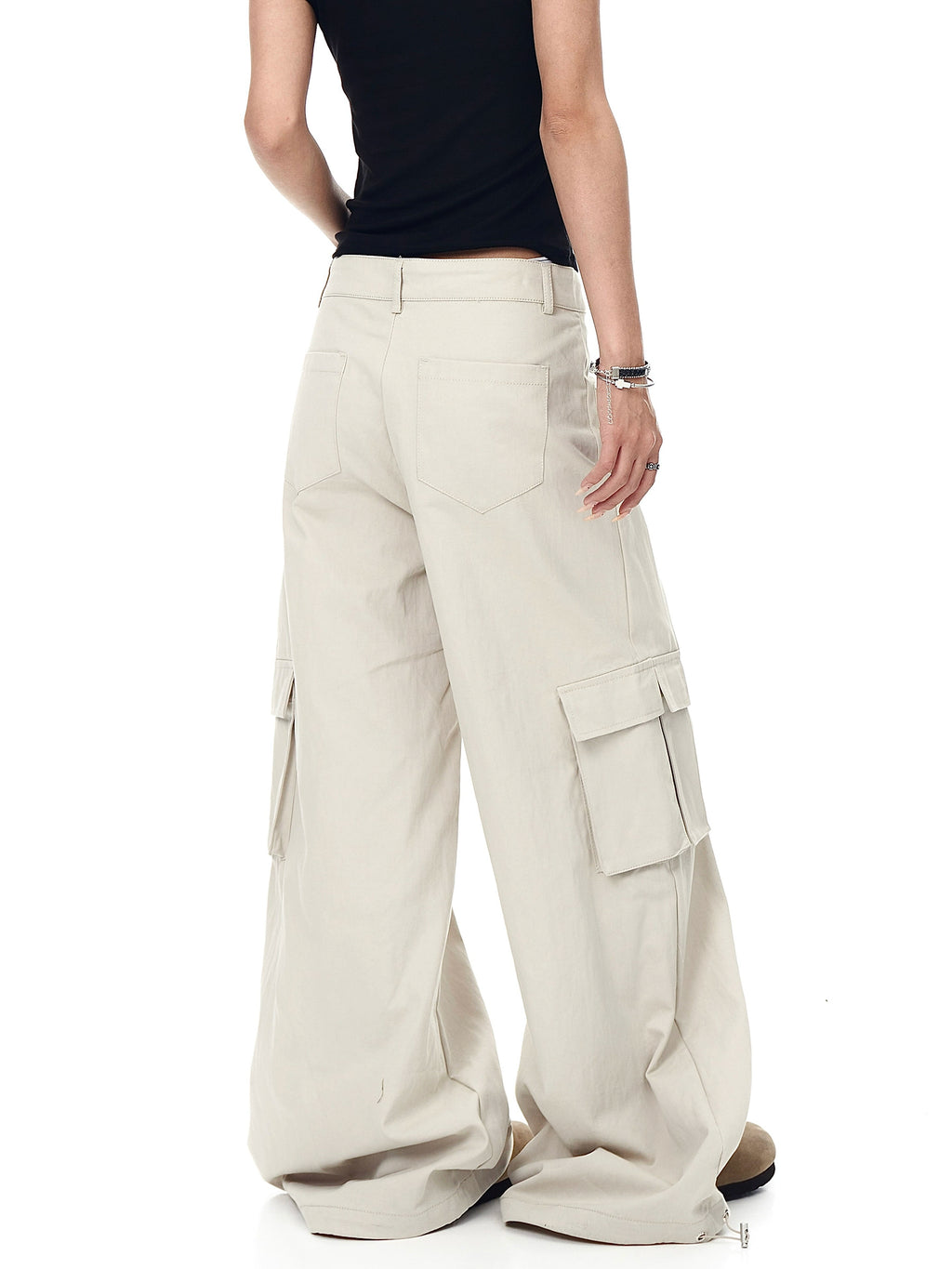 BLACKLISTS Multi-pocket Tooling Loose Wide Leg Floor Mopping Pants