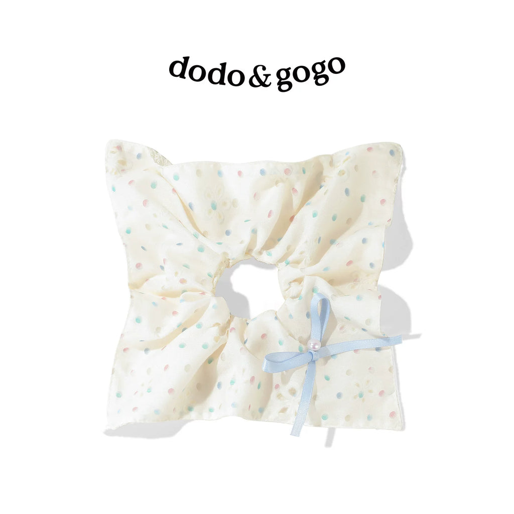 DODOGOGO Polka Dot Bow Square Scarf Hair Band