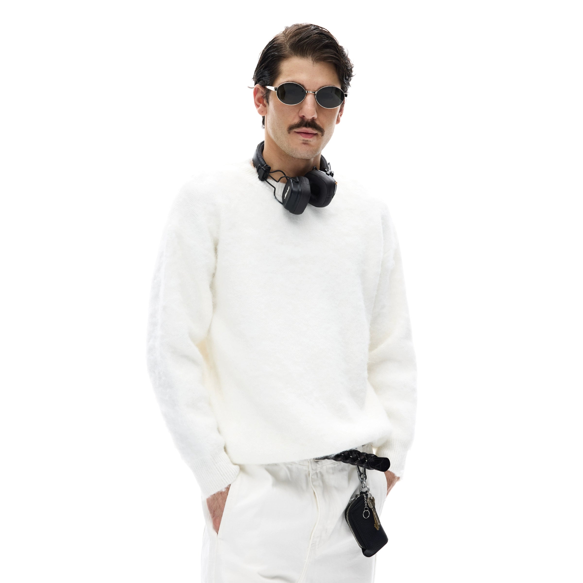 MADWITCH Slack Lazy Crew Neck Knitted Sweater