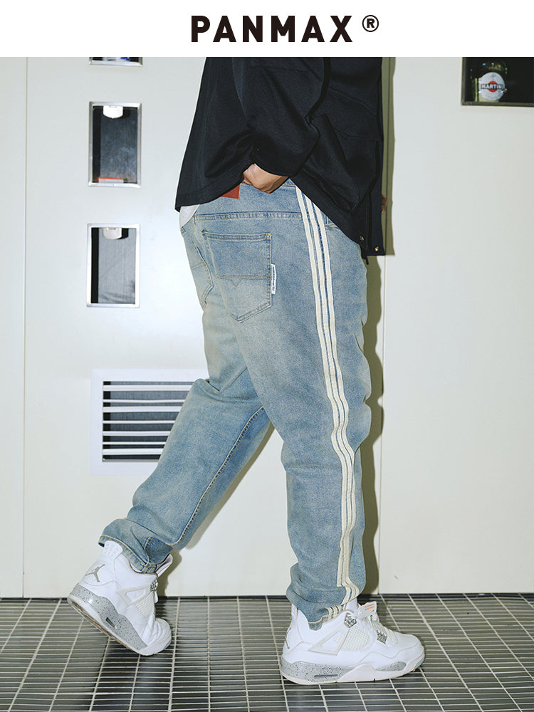 PANMAX Vintage Plus Loose Wide Leg Straight Jeans