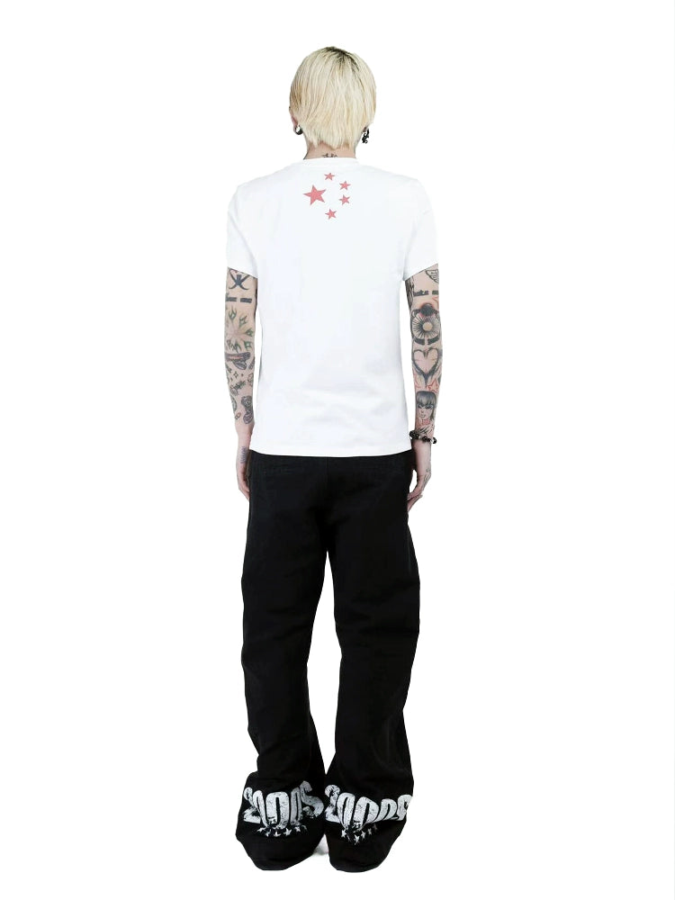 DETW 25ss * "Soldier" original niche retro vintage * front shoulder slim fit design short sleeve Tee