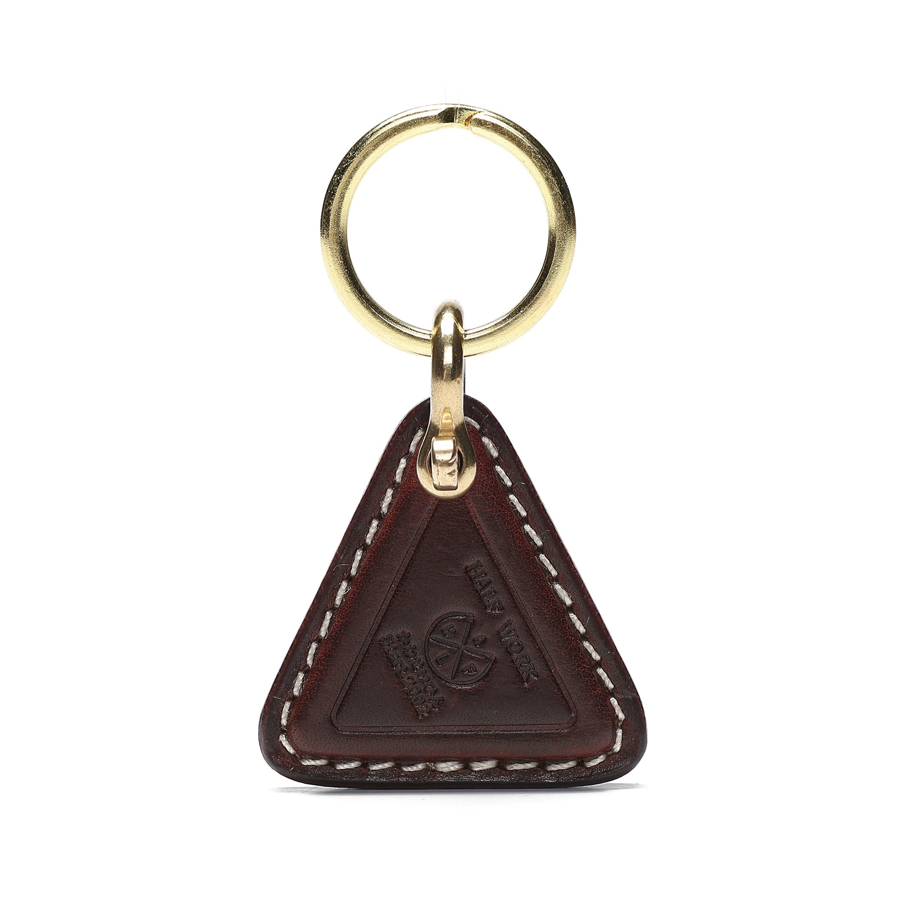 HALF WORK handmade keychain pendant pure copper car motorcycle keychain cowhide pendant exquisite leather