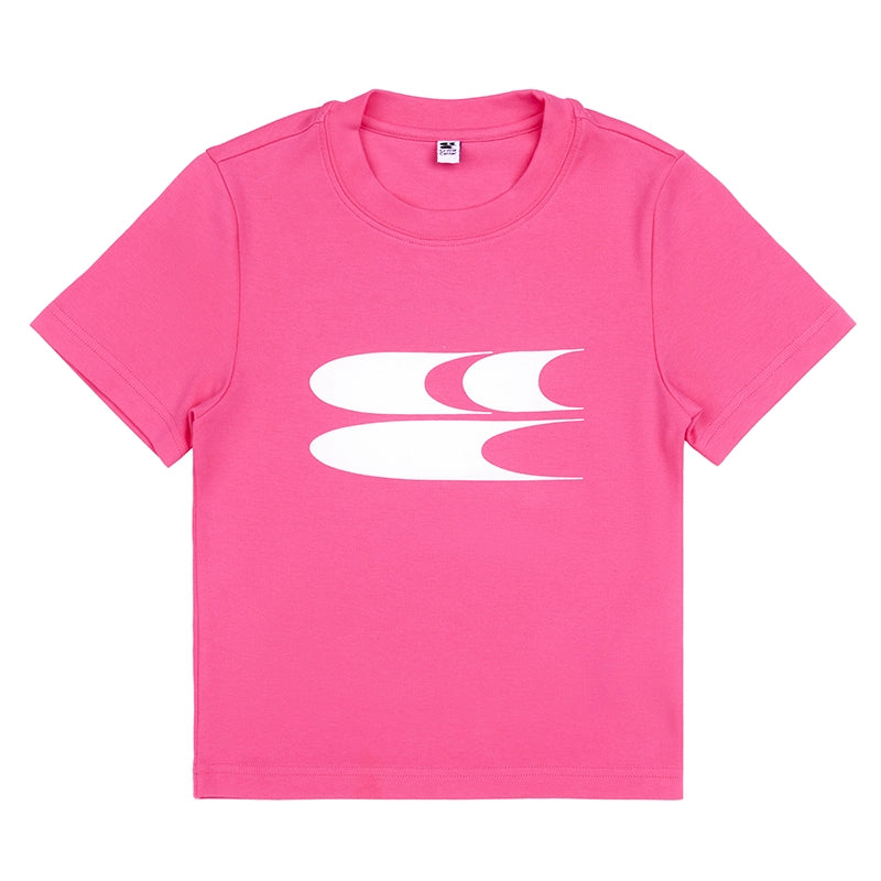 CryingCenter Y2k Millennial Babes Pink American Retro Crew Neck Slim Crop Top