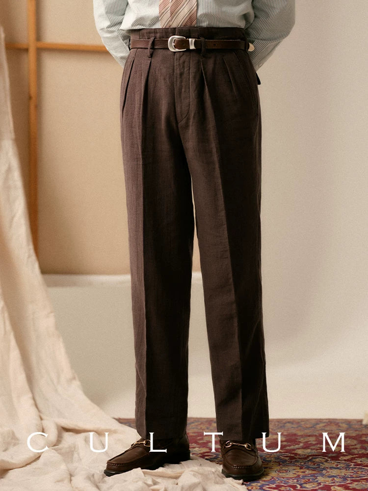 CULTUM Vintage High Waist Casual Light Suit Pants